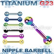 utbbnps anodized titanium g23 barbells nipple piercing