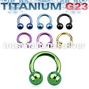 utcbb5 anodized titanium g23 circular barbell, 14g 5mm balls