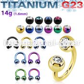 utcbjb5 anodized titanium g23 circular barbell 5mm jewel balls