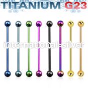utinb straight barbells anodized titanium g23 implant grade 