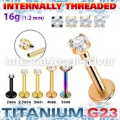 utlbin12 pvd plating titanium labret stud 16g cz internal
