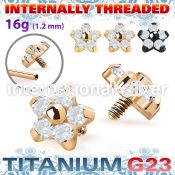 utshz15in pvd plating titanium flower top cz prong set
