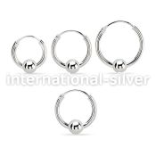 vbcr14s 925 silver ball closure earrings (1.6mm) with 4mm ball