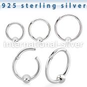 vsegh16b3 sterling silver hinged segment hoop 16g