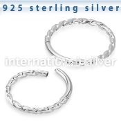 vsghb16 sterling silver hinged segment hoop 16g twisted