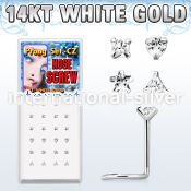 wgszmc l shape nose studs gold nose