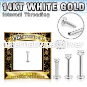 wlbzi 14 karat white gold labret stud cz internal