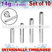 xbb14gin steel barbell bars 14g internal 10pcs