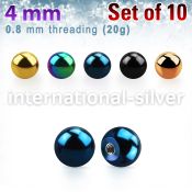 xbt4xs loose body jewelry parts anodized surgical steel 316l belly button