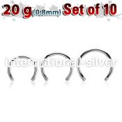 xcb20g set w 316l steel circular barbell post w 0.8mm threading
