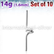 xinc14g loose body jewelry parts surgical steel 316l belly button