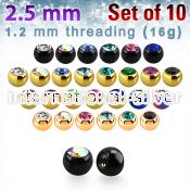 xjbt25s loose body jewelry parts anodized surgical steel 316l 