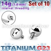 xubal4i titanium 4mm balls internal threading bars
