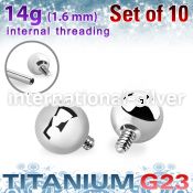 xubal5i titanium 5mm balls internal threading bars