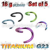 xutsp16g loose body jewelry parts anodized titanium g23 implant grade 