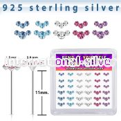y36cumxm silver bend it to fit nose studs 22g colors 36