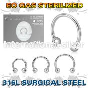 zcbeb horseshoes surgical steel 316l belly button
