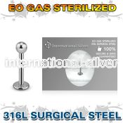 zlbb25 surgical steel labret sterilized
