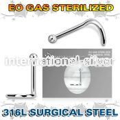 znsb18 sterilized surgical steel nose screw 18g 2mm ball