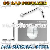 znsb sterilized surgical steel nose screw 20g 2mm ball top