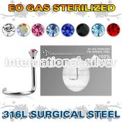 znscb surgical steel screw sterilized round color gem