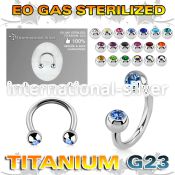 zucbe2c sterilized titanium horseshoe gem balls