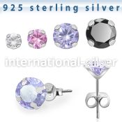 zzrdm 925 silver ear ring ear stud piercing