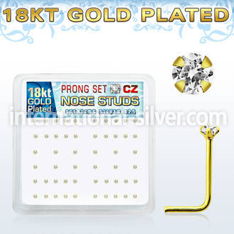 18nszbc l shape nose studs silver 925 nose