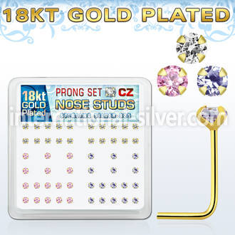 18sz25xm l shape nose studs silver 925 nose