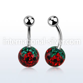316l steel belly banana w 10mm strawberry ferido ball