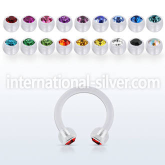 acbeajb3 horseshoes acrylic body jewelry ear lobe
