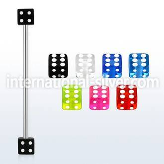 bbivd4 straight barbells surgical steel 316l with acrylic parts 