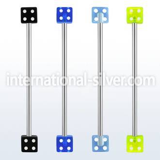 bbivd5 straight barbells surgical steel 316l with acrylic parts 