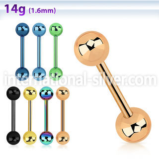 bbt straight barbells anodized surgical steel 316l tongue