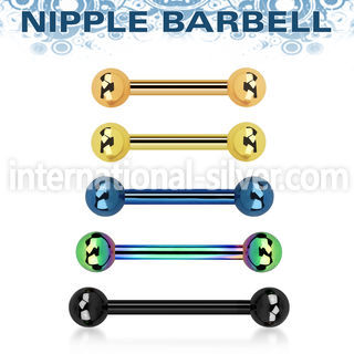 bbtb4 straight barbells anodized surgical steel 316l nipple