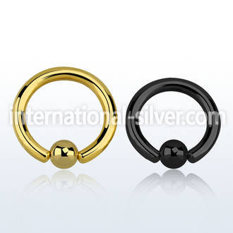 bcrt10 hoops captive rings anodized surgical steel 316l ear lobe