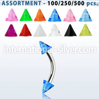 blk148 micro curved barbells surgical steel 316l with acrylic parts eyebrow