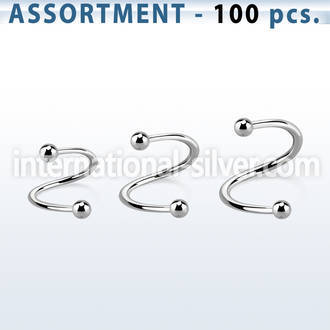 blk219b spirals twisters surgical steel 316l eyebrow