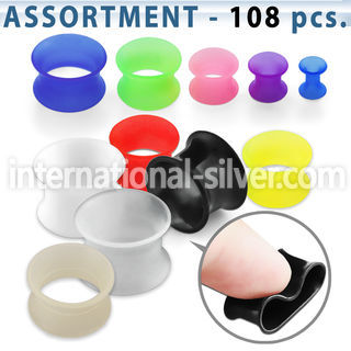 blk296 tunnels gauges silicon body jewelry ear lobe