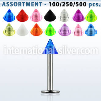 blk347 labrets lip rings surgical steel 316l with acrylic parts belly button