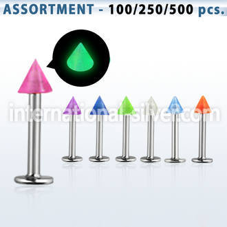 blk358 labrets lip rings surgical steel 316l with acrylic parts belly button