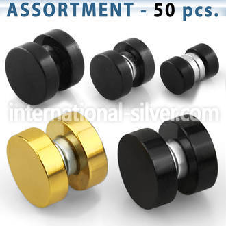 blk413 cheaters  illusion plugs and tapers anodized surgical steel 316l belly button