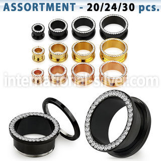 blk433 tunnels gauges anodized surgical steel 316l ear lobe