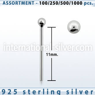 blk445 bend it to fit nose studs silver 925 nose