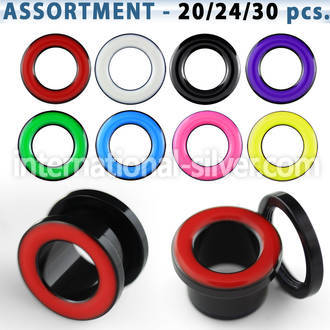 blk458 tunnels gauges acrylic body jewelry ear lobe