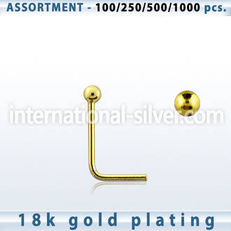 blk461 l shape nose studs silver 925 nose