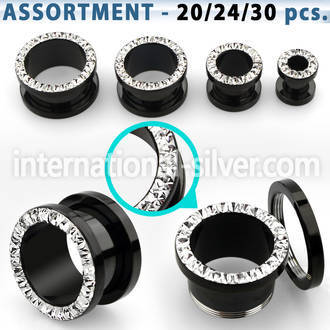 blk505 tunnels gauges anodized surgical steel 316l ear lobe