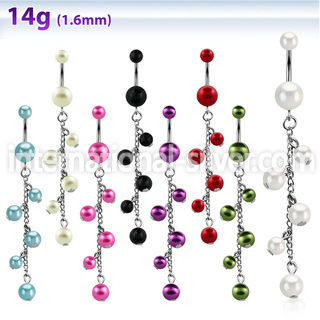 bndpr7 belly rings surgical steel 316l with acrylic parts belly button