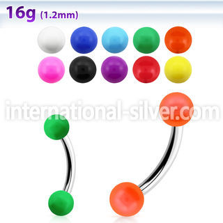 bnesab micro curved barbells surgical steel 316l with acrylic parts eyebrow