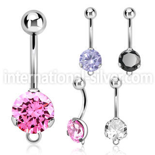 bnrdz8h steel casting belly banana w cz hoop for danglings